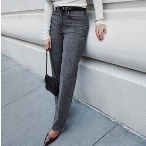 A&F faded black High Rise Vintage Straight Jean - Curve Love 24r